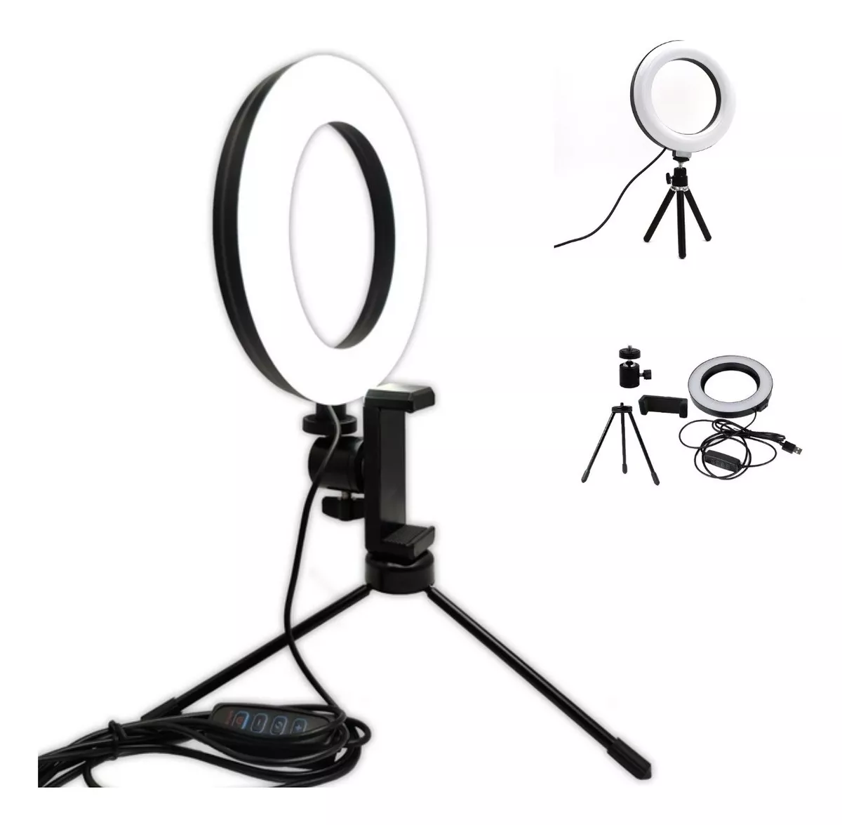 Iluminador Ring Light 6 Polegadas Com Suporte P/ Celular