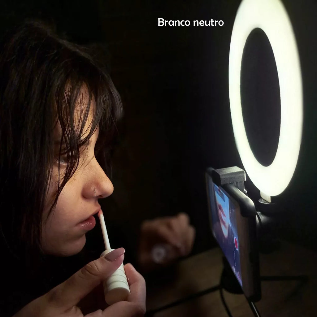 Iluminador Ring Light 6 Polegadas Com Suporte P/ Celular