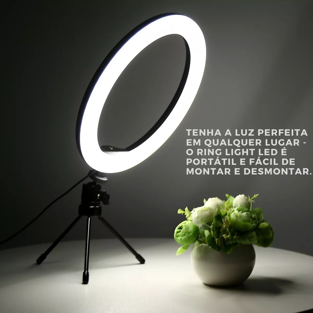 Iluminador Ring Light 6 Polegadas Com Suporte P/ Celular