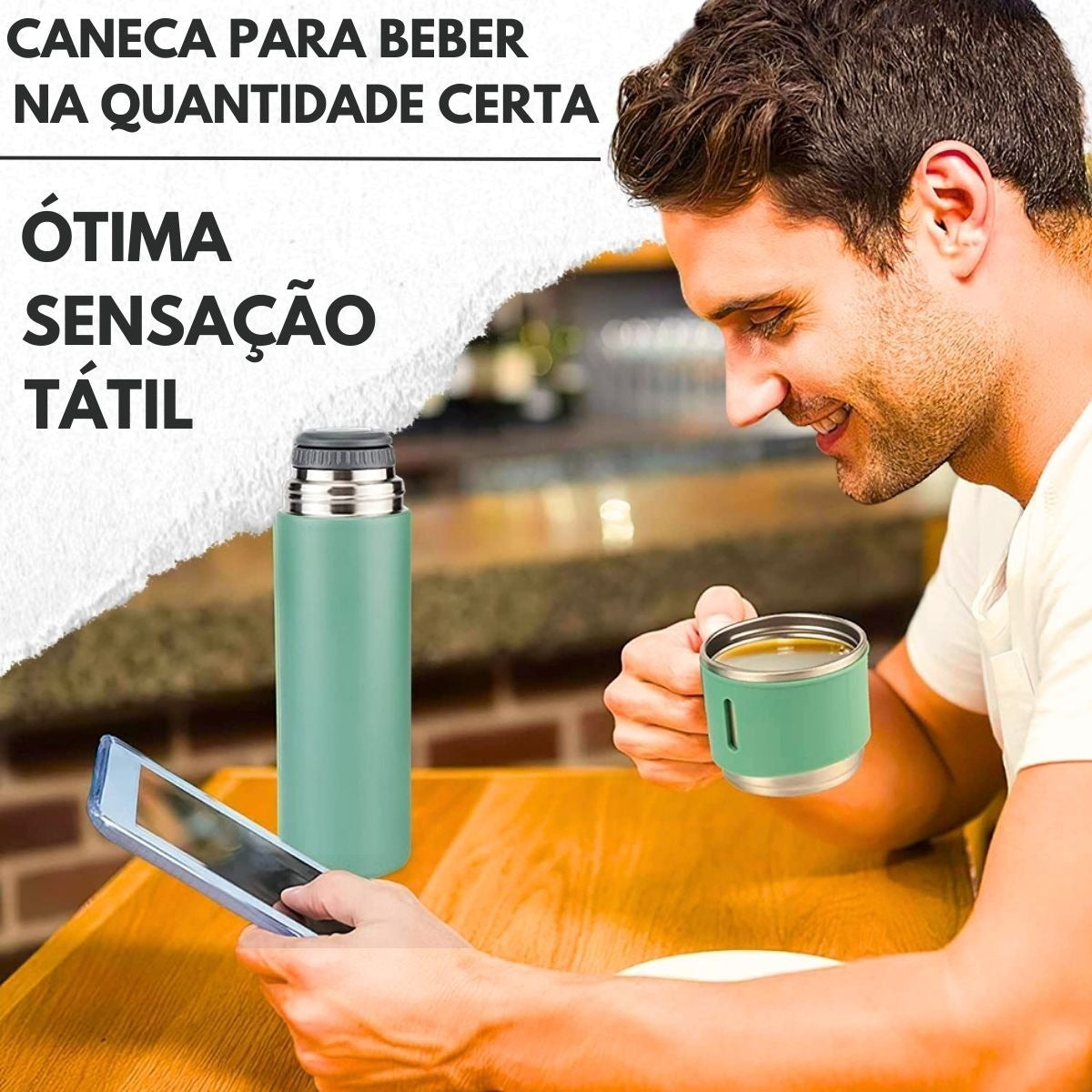 Garrafa Térmica Squeeze Café 500ml Copo Caneca Antivazamento