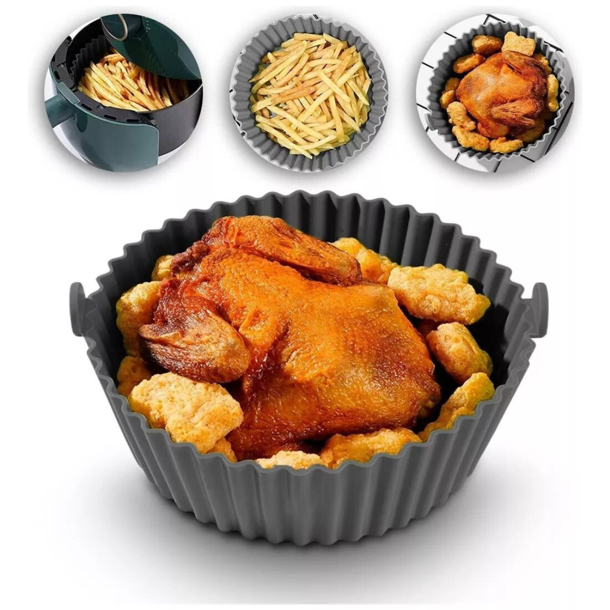 Forma De Silicone Antiaderente Air Fryer Fritadeira
